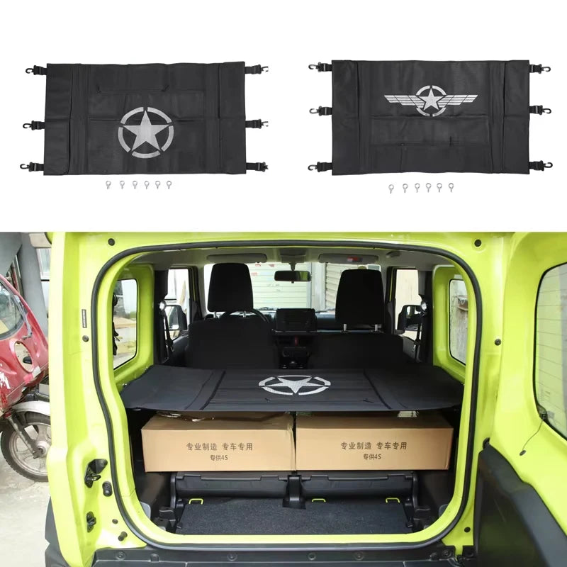 Rear Trunk Curtain Cover Storage Bag, Luggage Trunk Fabric Net , Suitable for Suzuki Jimny JB74 2019 2020 2021