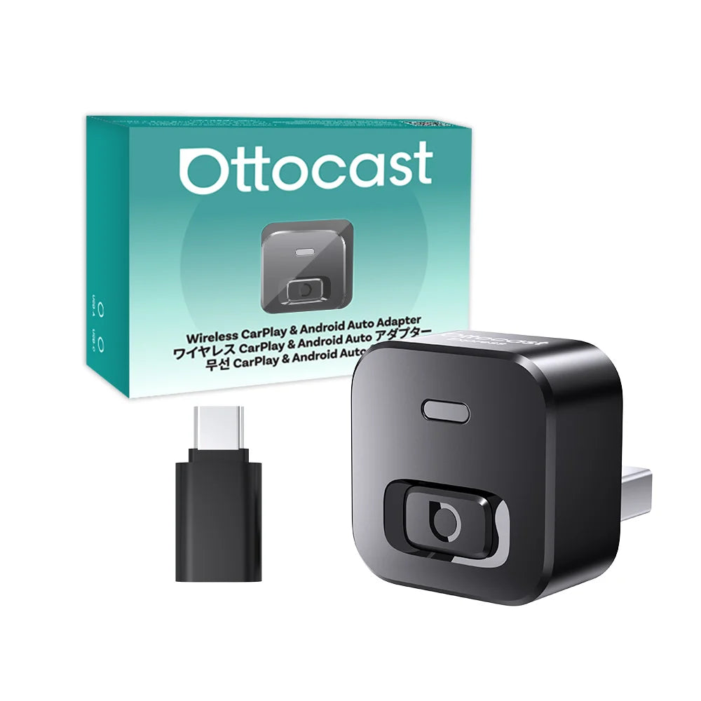 OTTOCAST Cabin Care Wired to Wireless Carplay Adapter Baby Car Camera HD 1080P 150° Wide Angle Night Vision Back‑Seat Monitor