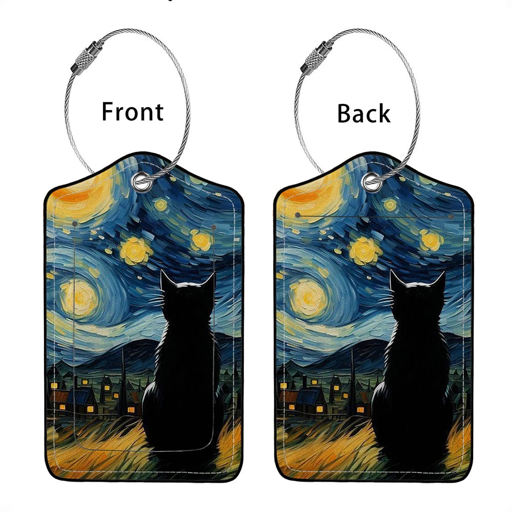 HOT SALE Cute animals Leather Business Luggage Tag Suitcase Address Label Luggage Boarding Case Label Name ID Address Clip