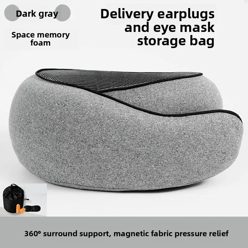 Soft Memory Foam U Neck Pillow Lightweight Foldable Airplane Travel Car Rest Cervical Support Sleeping Pillow
