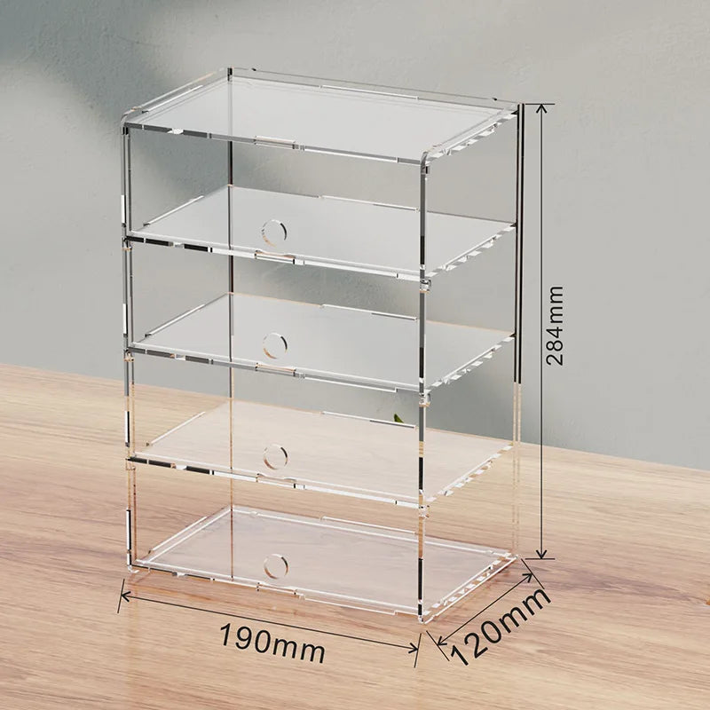 Fully Transparent Acrylic Car Model Display Case 2-6 Layer Storage Box With Door Hot Wheels Acrylic Cabinet For 1/32 Racing Car