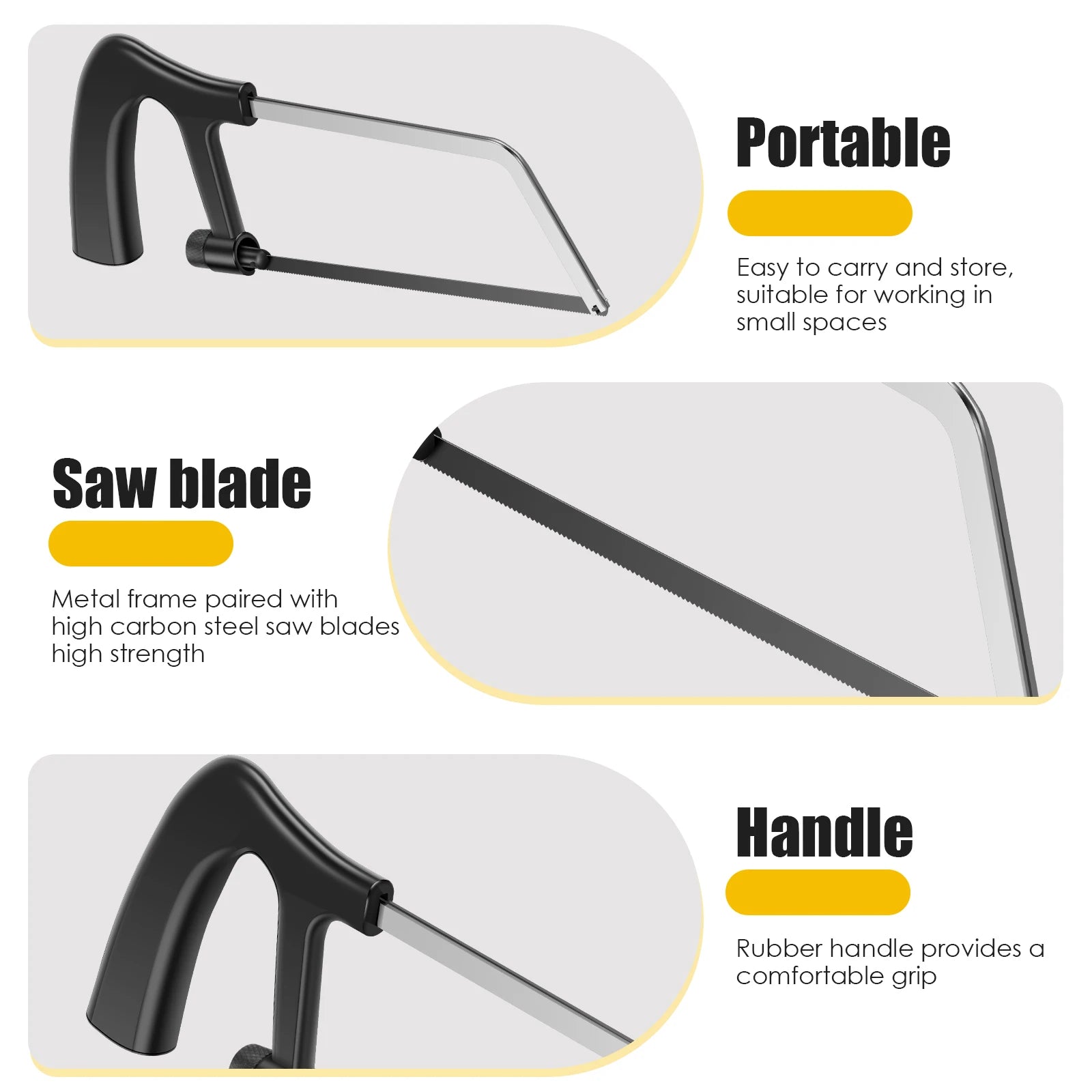 6 Inch Handmade Small Hacksaw Household DIY Small Handheld Saw Blade Iron Mini Saw Bow Hand Holder Woodworking Hand Saw