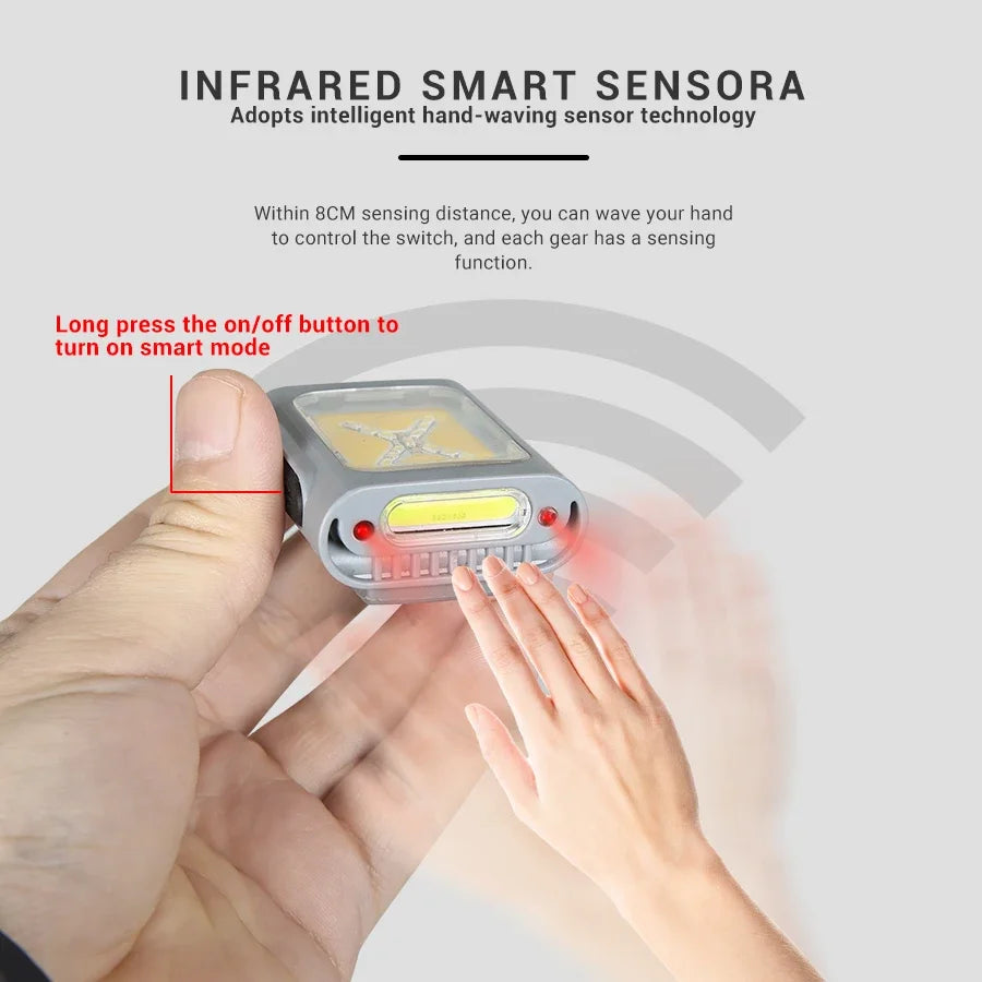 LED Safety Lights Run Light Outdoor Backpack Camping Silicone Clip Mode Walking Lamp for Night Portable Magnetic Emergency Light