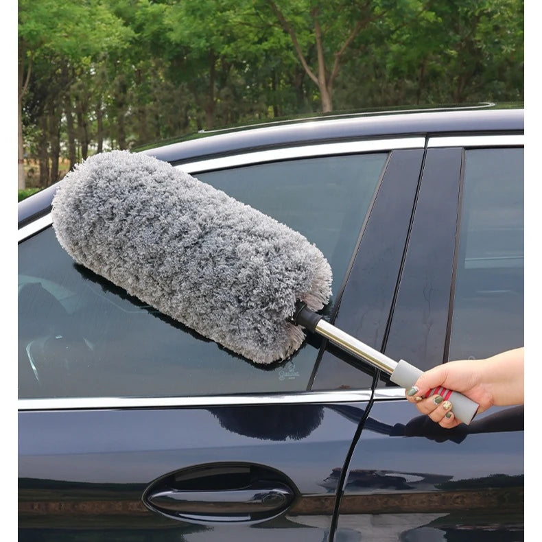 Car Dust Removal Duster, Car Retractable Brush, Soft-bristled Mop, Household Car Cleaning Wonder, Tool