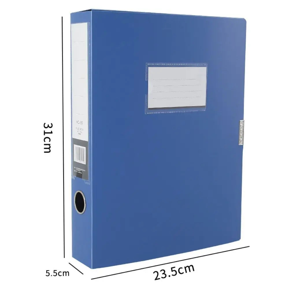 Desktop Black Blue A4 File Folder Dustproof PP Plastic Paper Storage Box Thickened Document Case Archives