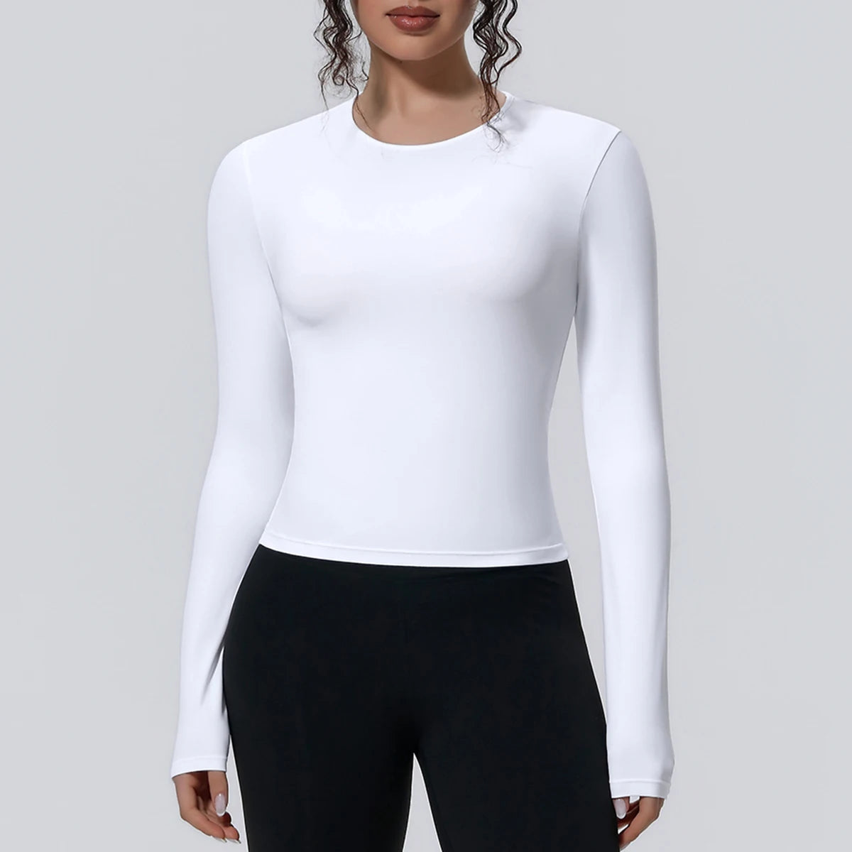 Woman's Yoga Long Sleeved Gym Sports Running Top Slim Breathable Soild Color Fitness Top Running Shirts Gym Top Yoga Sport Top