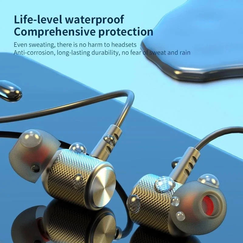 Wireless Headphones Bluetooth Neckband Magnetic Earphones Sport Running TWS Earbuds Waterproof Bluetooth 5.2 Headset With Mic