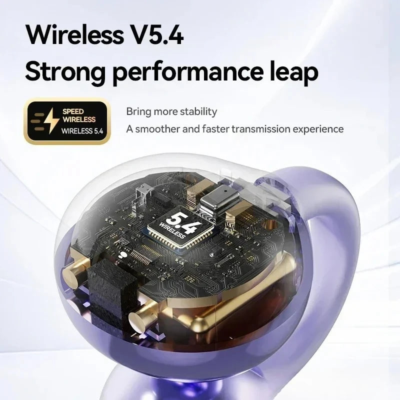 Wireless Open Ear Clip Bluetooth 5.3 Earphones Touch Control Stereo Sports Earbuds Noise Cancelling Headset with Mic for Music