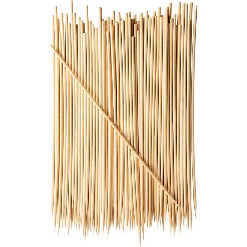 50/200/500Pcs Bamboo Skewers,  12-Inch Wooden Sticks for BBQs, Appetizers, Corn Dog, Fruit, Cocktail - Kitchen & Grill Tools
