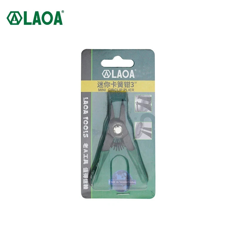LAOA 3 inch Circlip pliers Mini Right Angled Beak Portable Multifunctional Snap Ring Circlip Pliers Made in Taiwan
