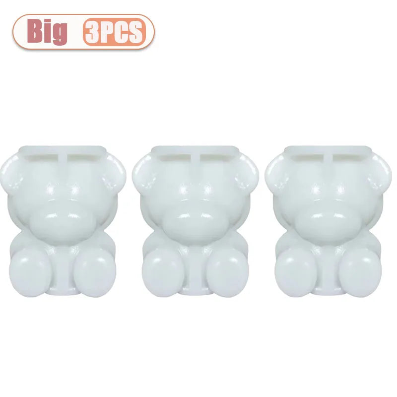 1-10PCS 3D Bear Ice Cube Mold Cube Silicone Bear Ice Grinder Ice Cream Coffee Making Tools Cold Drink DIY Ice Cream Molds