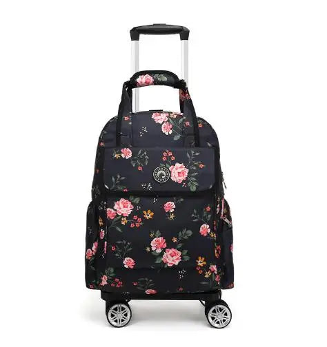 Women Carry On Rolling Duffel Bag with wheels Women travel trolley bag wheeled Backpack bag Travel Luggage Suitcase Baggage Bag
