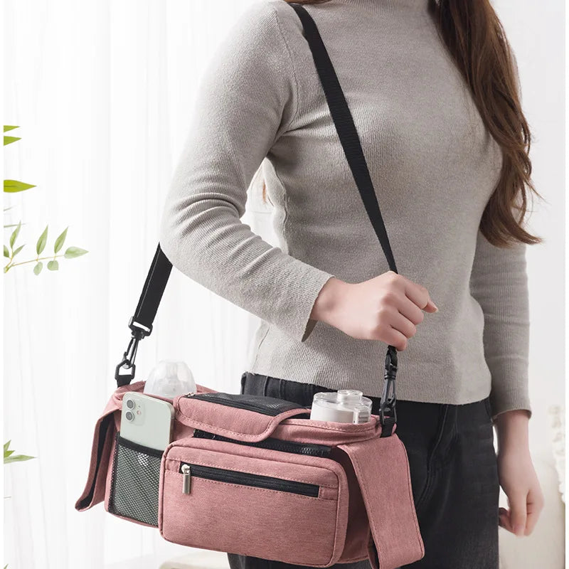 Baby Stroller Storage Baby Travel Hanging Bag Mummy Shoulder Bag Phone Bottle Holder Pram Diaper Bag Baby Stroller Accessories