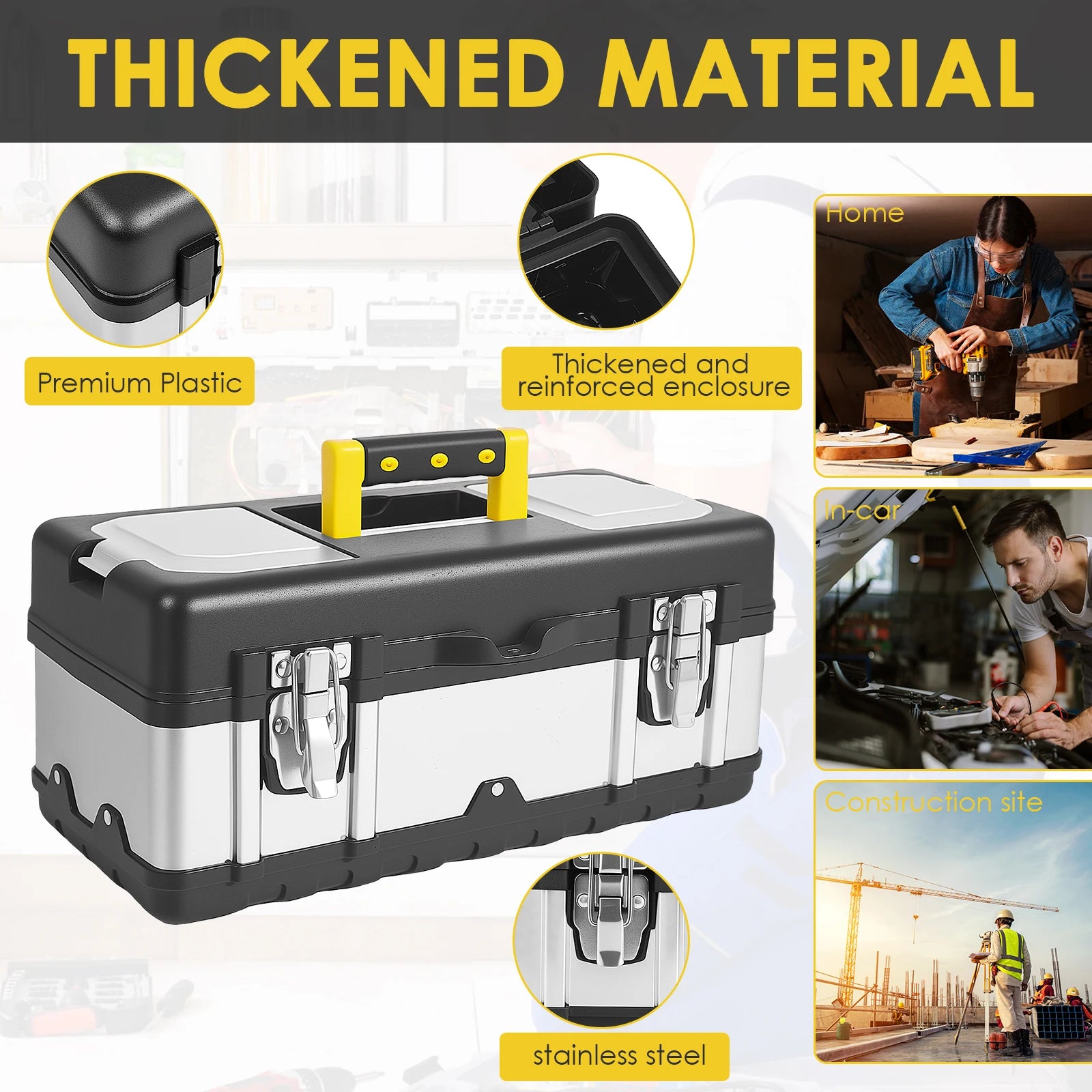 Aluminum Tool Box Portable Equipment Toolbox Waterproof Hard Case Box Instrument Safety Case Tool Storage Box Suitcase Briefcase