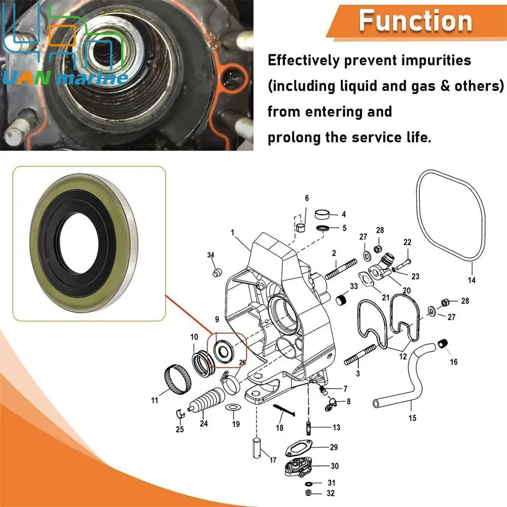 2pcs Gimbal Bearing Oil Seal For Mercruiser Alpha One Gen 1 2 Replace 26-88416