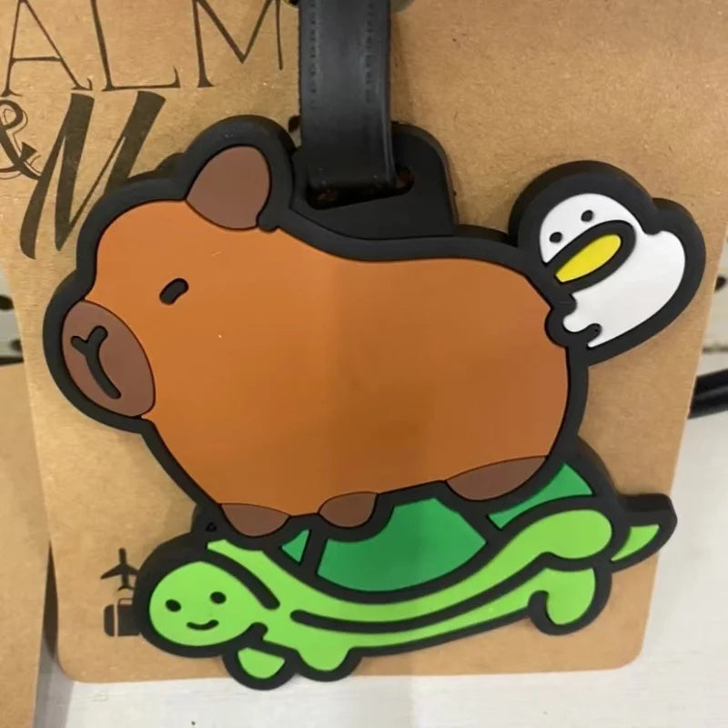Travel Accessories Luggage Tag Cartoon Capybara PVC Suitcase ID Addres Holder Baggage Boarding Tags Portable Label