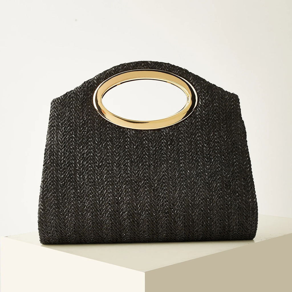 New Fashionable Woven Handbag for Women, Versatile for Holidays, Beach, Business Commuting, Casual, Simple, Beach, and Vacation Essentials