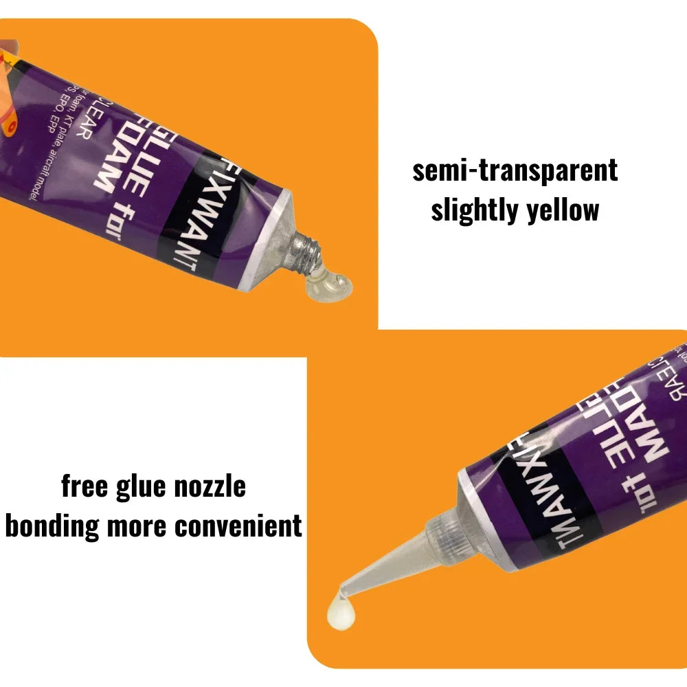 High-Strength Foam Glue for Waterproof Bonding Sponge Aircraft Model Wood Metal EPS EPO EPP Adhesive and More