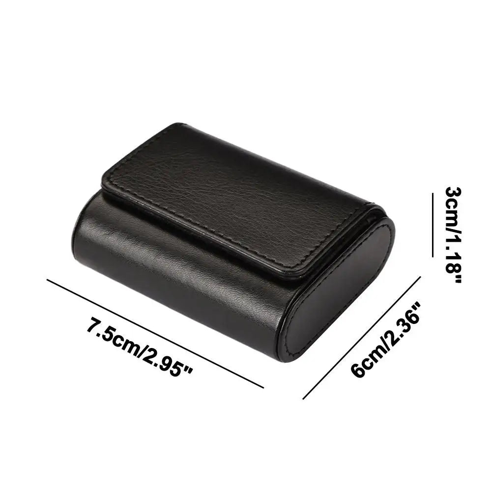 Premium PU Leather Wired Earphone Storage Bag Multi-Function Magnetic Closure Portable Small Pouch