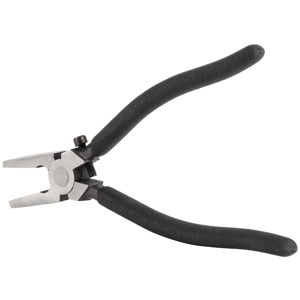 8 Inches Glass Pliers Black Rubber Tips Glass Breaking Tool Adjustment Function Curved Jaws Running Pliers