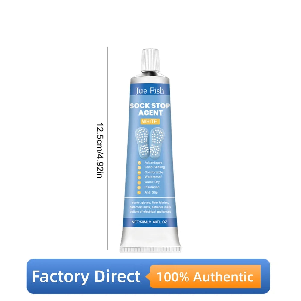 Sock Stop Glue with Scraper and Template Soft Non-Slip Adhesive Sock Stopper Liquid for Socks Pet Socks Floor Mats Blankets