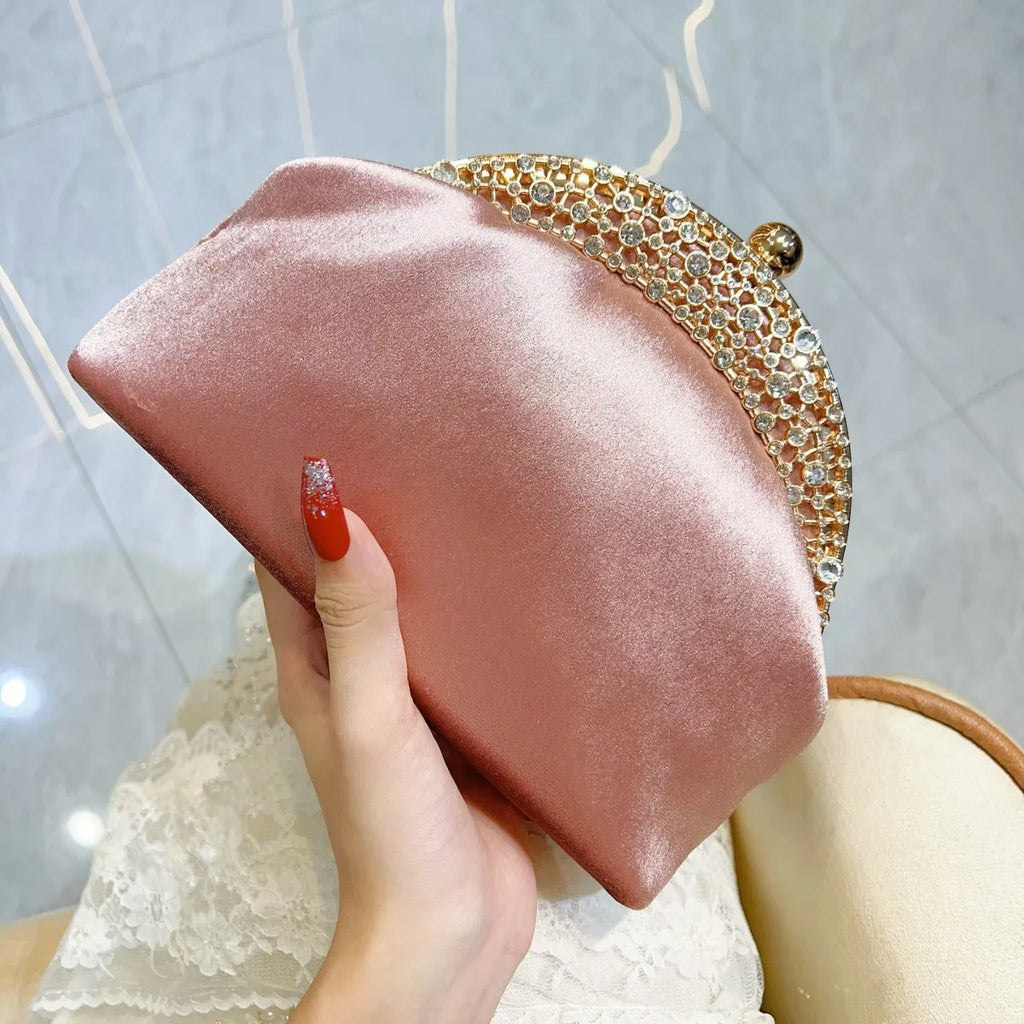 New women's suede clutch bag famous high-end clutch bag one-shoulder crossbody women's bag diamond-set dinner bag