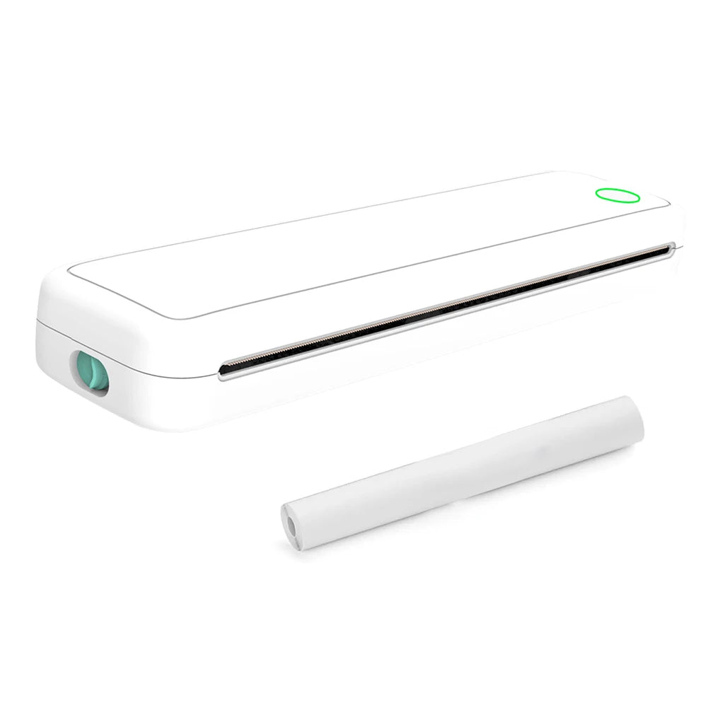 New Portable Mini A4 Printer No Ink Printing A4 Thermal Printer for Phone PC Tattoo Transfer Printer or 5PK Thermal Paper Rolls