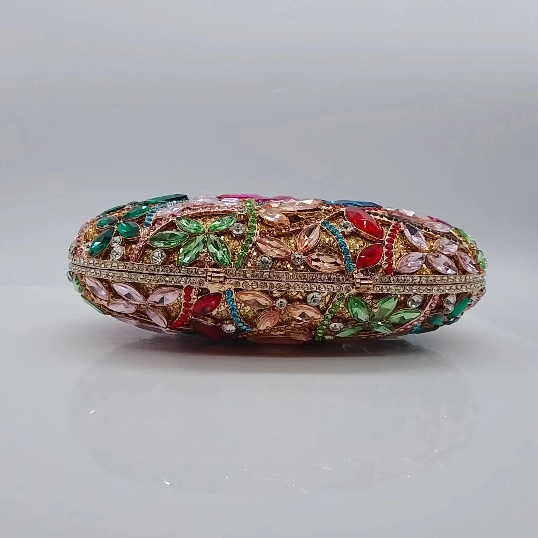 Designer Colorful Crystal Wallet Luxury Rhinestone Party Evening Clutch Bag for Women