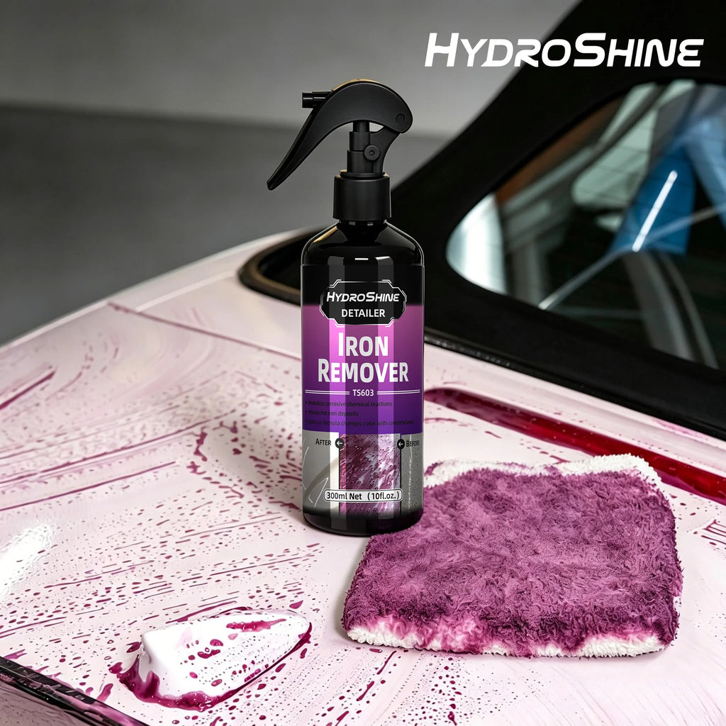 Hydroshine Iron Remover Car Detailing Fallout Spray Decontamination Kit Rust Remover Spray for Brake Rim Metal Surface Particles