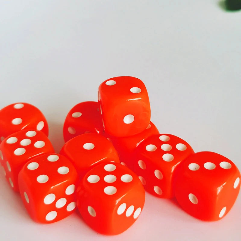 10 PCS/Set 16mm D6  6 cubes Dice Acrylic 6 sides D6 Dice With role Edges For Casino Dice Table Board Game