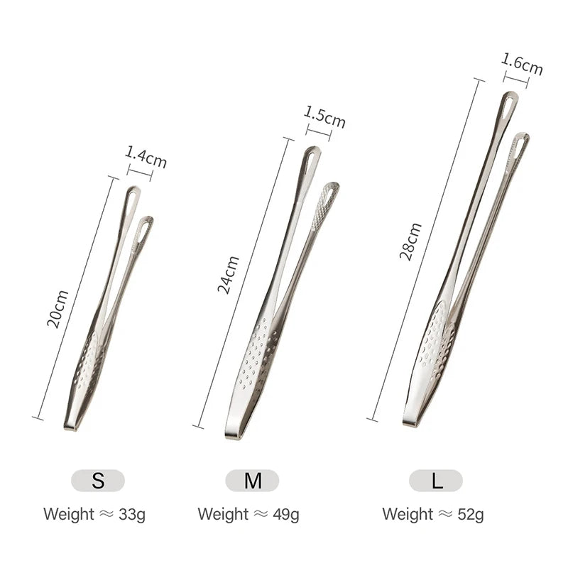 Stainless Steel Kitchen Tongs BBQ Grill Meat Barbecue Tongs Clip Food Utensils Cooking Tweezers Food Tongs CFQJ002