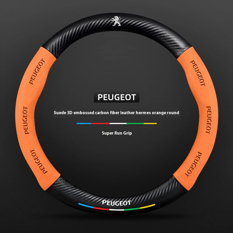 Car Steering Wheel Cover For Peugeot 106 107 108 206 207 208 301 307 308 406 407 408 508 607 2008 3008 4008 5008 GT RCZ Rifter