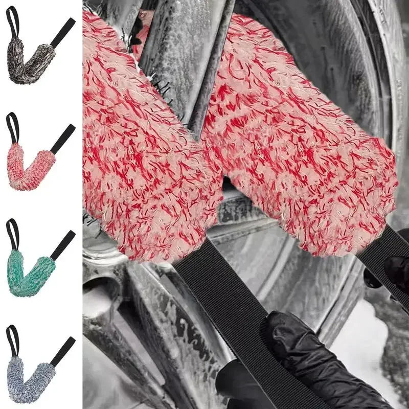 Car Wheel Wash Towel Automotive Tires Wiping Towel Wheel Hub Cleaning Rag  Long Strap Tires Detailing Towel For Cars Maintenance