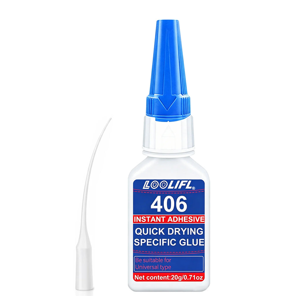 Loolifl 5Pcs 406 20g Cyanoacrylate Super Glue for Plastic Rubber Metal Ceramic All Purpose Adhesive for DIY Craft Home Repair