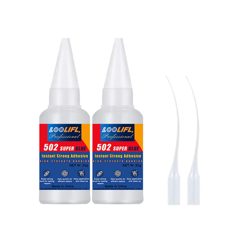 L00LIFL502 Super Glue Instant Adhesive, Transparent Glue for Repairing Sole, Ceramic Plastic, Metal Pottery, Leather, Rubber