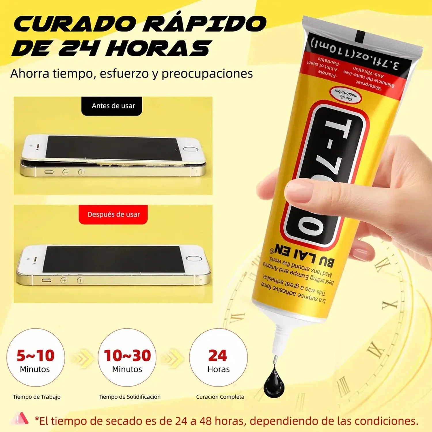 T-7000 Phone Adhesive, Multipurpose High Performance Industrial Glue Semi Fluid Black Adhesive, Cell Phone Repair Glass,Fabric .