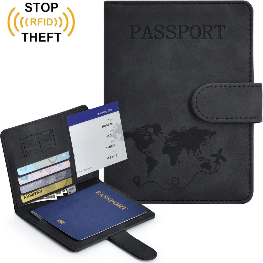 Passport Holder, Passport Cover with Credit Card Slot Passport Wallet Case Book Travel Must Have