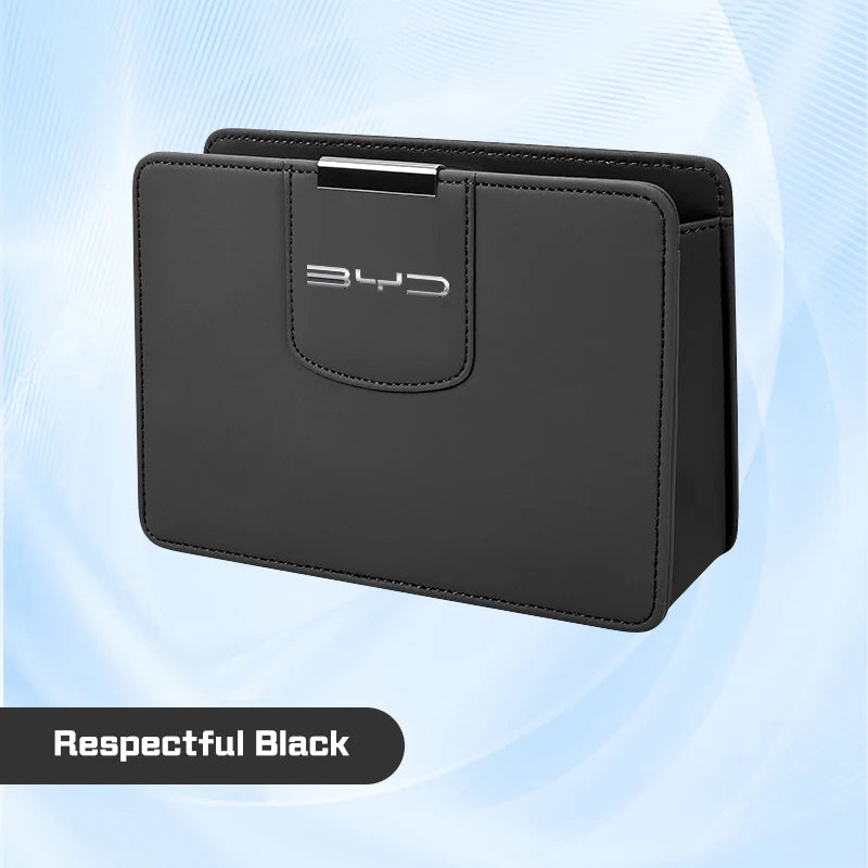 For BYD Song Plus Yuan Pro Tang EV F0 F3 Seal u DMi Han Car Leather Trash Can ,Door Garbage Bag, Seat Back Hanging Storage Box