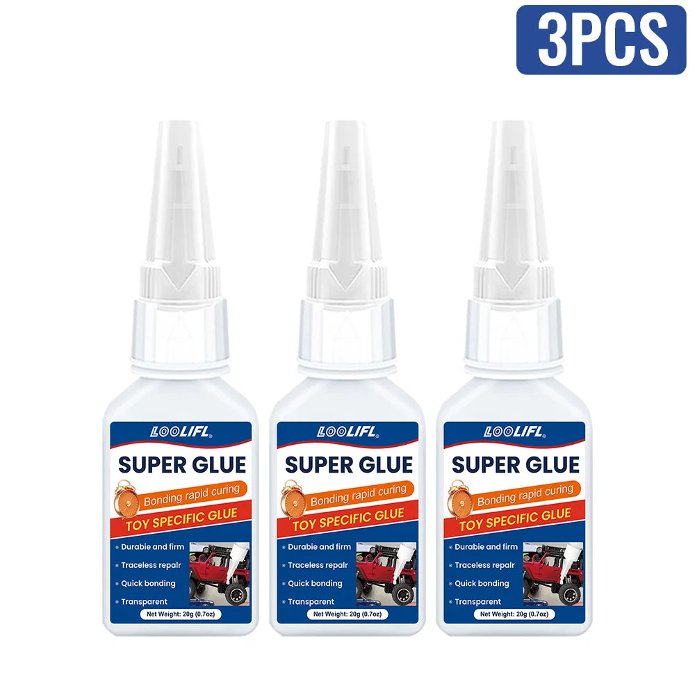 Loolifl 1-10Pcstoy Repair Expert Super Glue 15S Quick Bond Transparent Traceless Instant Adhesive for Plastic Model & DIY Crafts