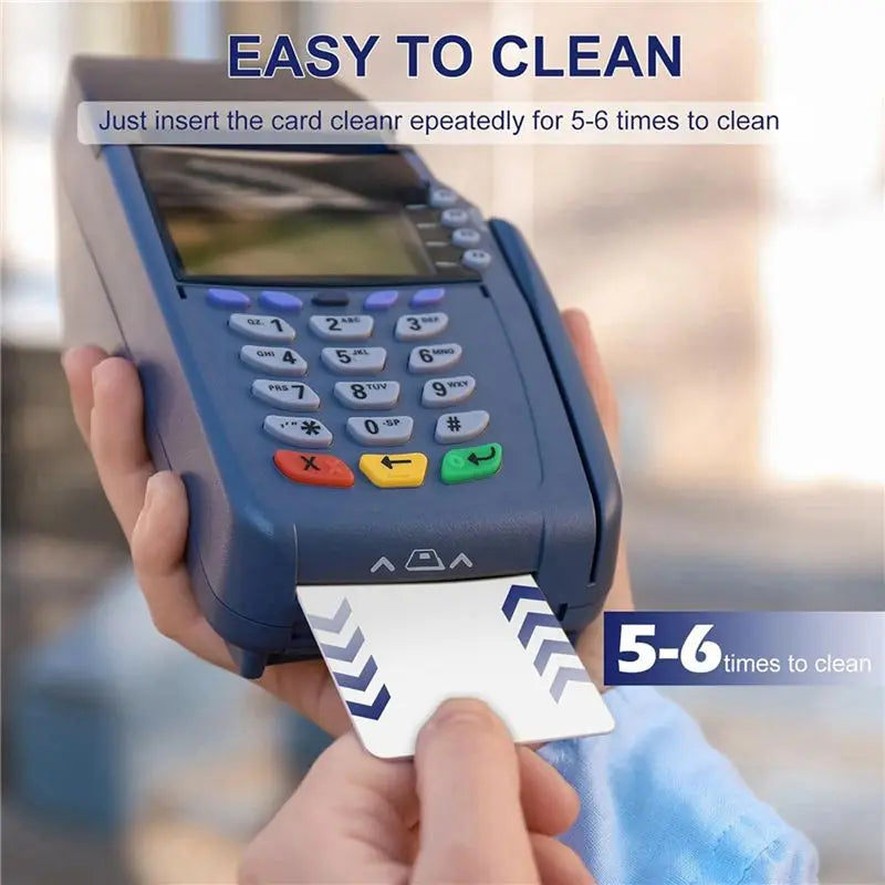 Top-CR80 Card Reader Cleaning Cards, 100PCS Dual Side Card Reader Cleaner, POS Swipe Terminal Cleaning Cards