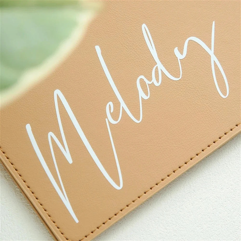 Custom Logo Passport Holder Personalized Travel Wallet Engraved Name Passport Cover Case Travel Essentials Card Holder Unique