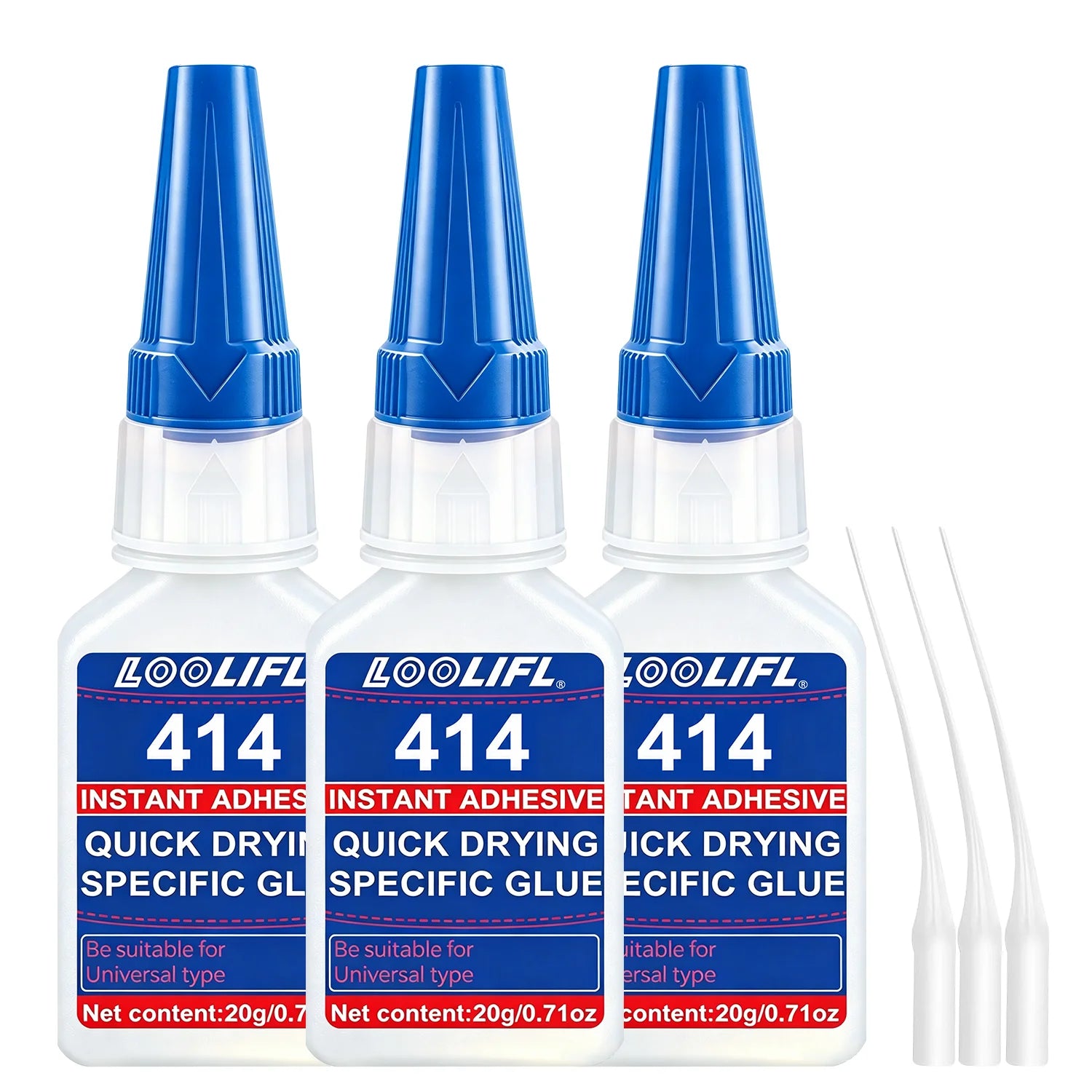 LOOLIFL Super Glue 401 406 414 480 495 496 380 480 Cyanoacrylate Instant Adhesive Suitable for Super Bonding of All Materials