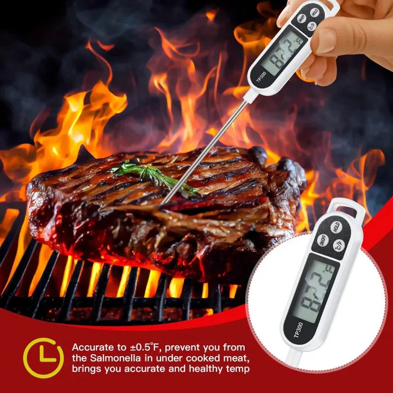 Probe Type Food Thermometer Kitchen Digital Thermometer For Meat Milk Cooking Food BBQ TP300 Electronic Temperature Gauge Tool