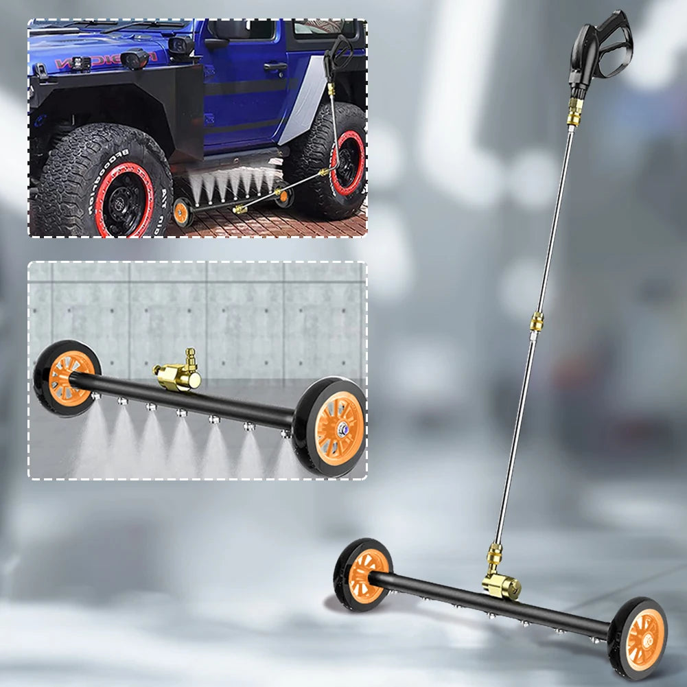 22 Inch High-Pressure Water Broom 1/4 Quick Connector Pressure Washer Extendable 3-Wand Underbody Cleaning Water Broom 4000 PSI