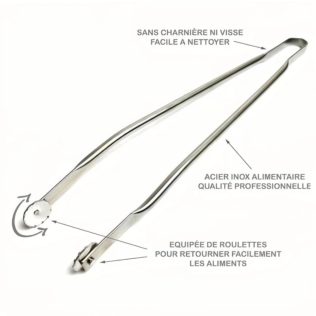 New 304 Stainless Steel Sausage Turning Grill Tongs for Bacon Steak Meat 30/40/50cm ExtraLong Grill Tong kitchen Accessories