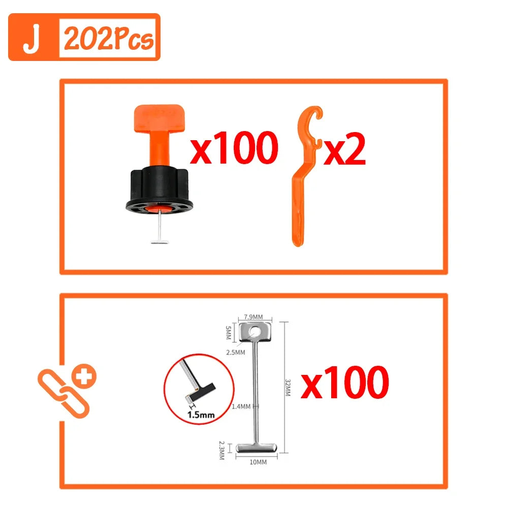 51-402Pcs Floor Tile Leveling System Clips Spacers Porcelain Ceramic Leveler Kit For Tile Laying Wall Fixing Construction Tools
