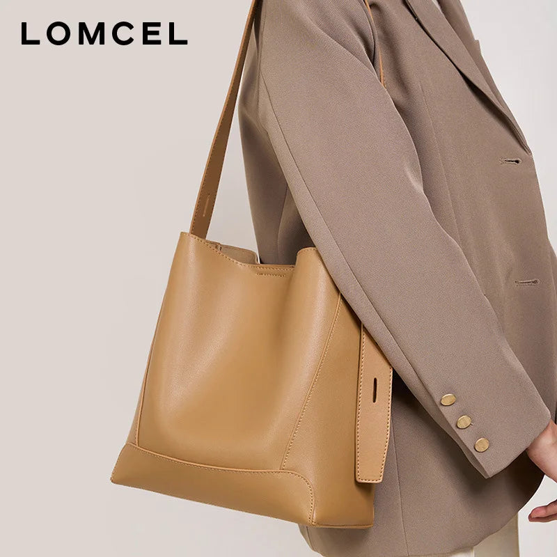 LOMCEL 7 Large bag New autumn-winter women's bag, crossbody bag, versatile genuine leather single shoulder bag, large capacity