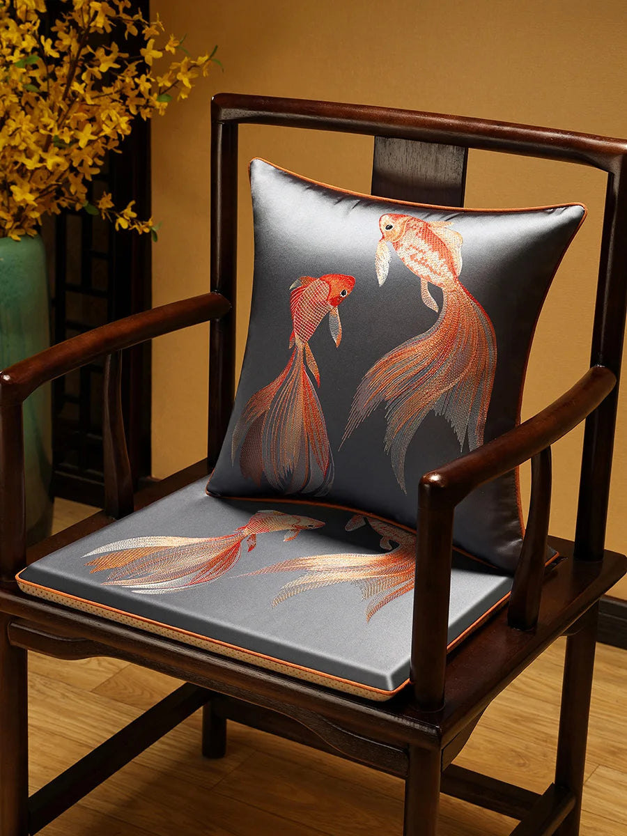 New Chinese-style Foam Chair Cushions Rosewood Sofa Cushion Cover Home Sponge Seat Cushions Embroidered Anti-slip Chair Cushions