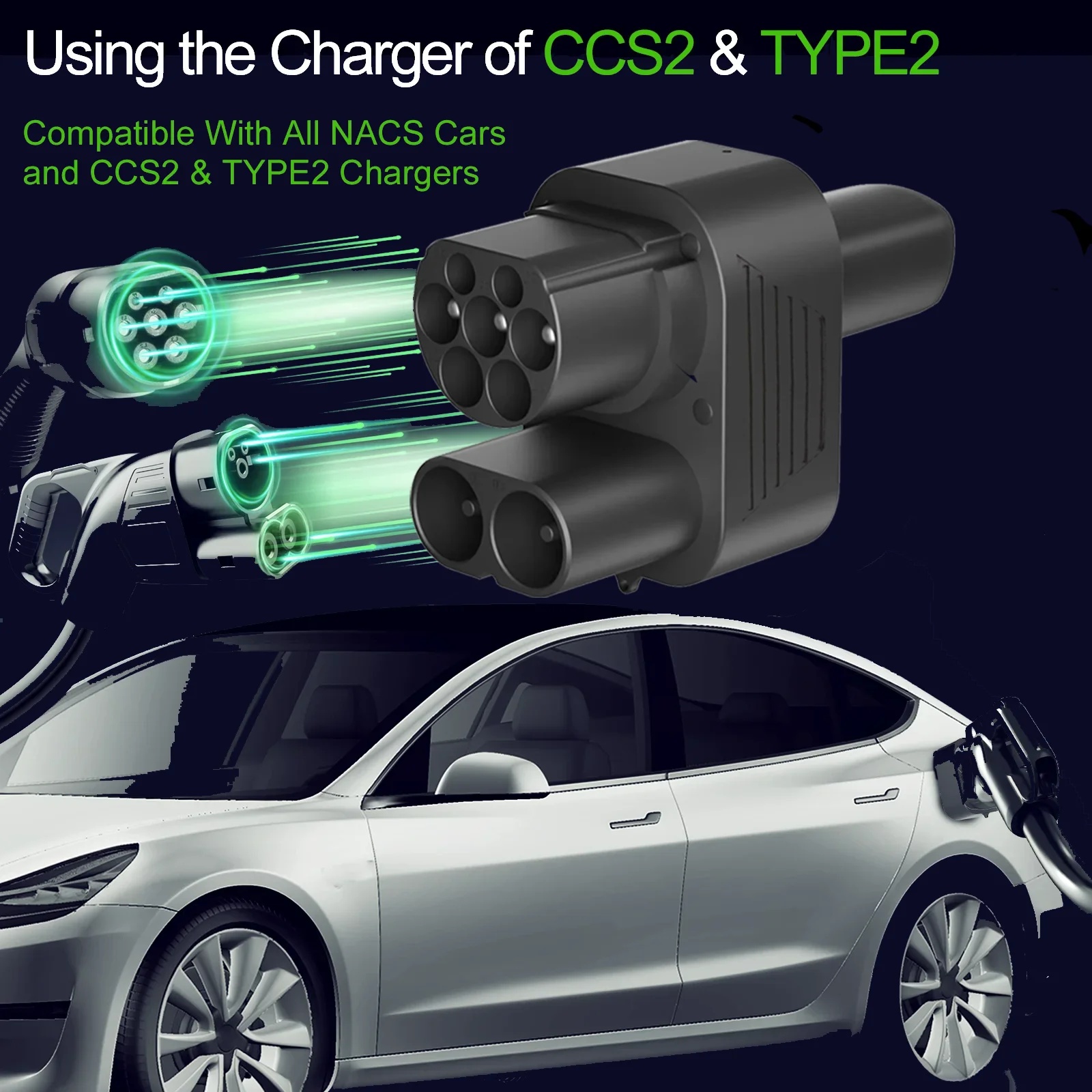 BERET CCS2 to Tesla EV Charger Adapter AC+DC 250A 1000V Electric Vehicle DC Charging CCS2 To Tesla Convertor dc combo 2
