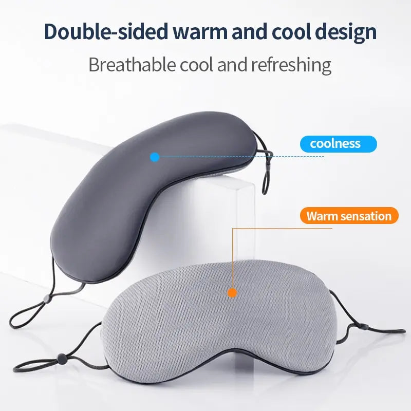 1pc Sleeping Eye Mask Korean Style Ice Silk Warm And Cool Dual Use Adjustable Travel Light Blocking Breathable Eye Mask